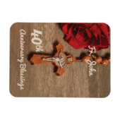 司祭40周年記念バラとロザリオ マグネット (横)