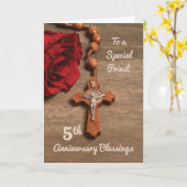 司祭5世叙勲記念日バラ&ロザリオ カード (黄色い花)