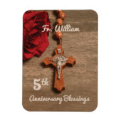 司祭5周年記念バラとロザリオ マグネット (縦)