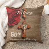 司祭50周年記念バラとロザリオ クッション (ブランケット)
