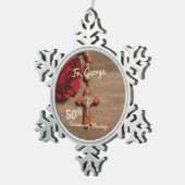 司祭50周年記念バラとロザリオ スノーフレークピューターオーナメント (右)