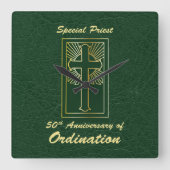 司祭50周年革叙階式 スクエア壁時計 (正面)