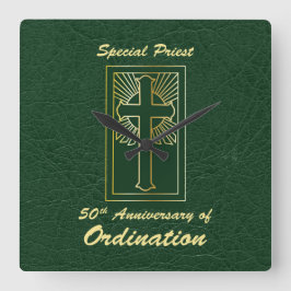 司祭50周年革叙階式 スクエア壁時計