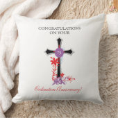 司祭75世叙勲記念日ブラッククロス クッション (ブランケット)