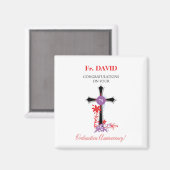 司祭75世叙勲記念日ブラッククロス マグネット (正面/裏面)