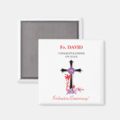 司祭75世叙勲記念日ブラッククロス マグネット (正面/裏面)