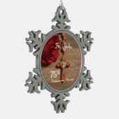 司祭75周年記念バラとロザリオ スノーフレークピューターオーナメント (左)