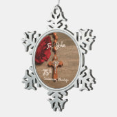 司祭75周年記念バラとロザリオ スノーフレークピューターオーナメント (右)