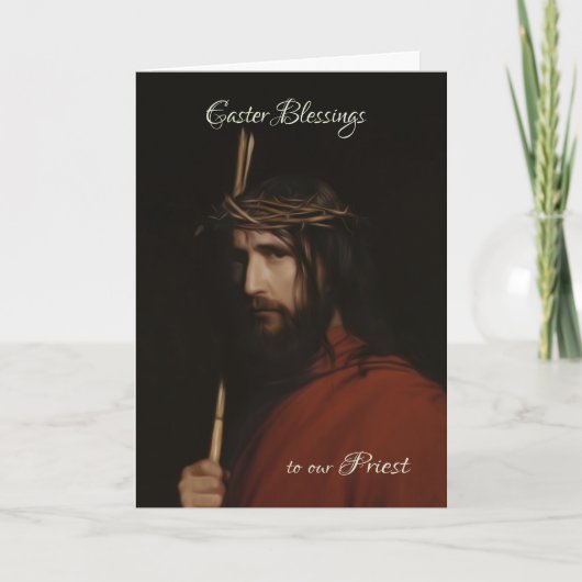 司祭-イエス・キリストのイースターカードの油の描写 シーズンカード (正面)