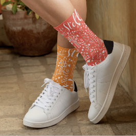 各カラーで1つのソックスハートスターと音楽 ソックス