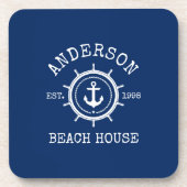 各ハウス航海のいかりロープヘルムネイビーブルー コースター (正面)