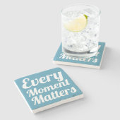 各モーメントマカーズ引用文エレガントシックブルー ストーンコースター (横)