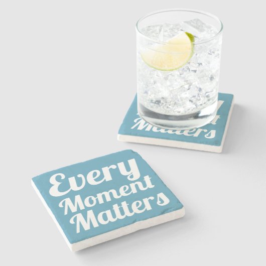 各モーメントマカーズ引用文エレガントシックブルー ストーンコースター (横)