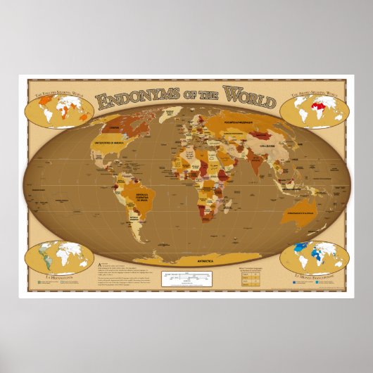 各国の現地語(Endonyms) ポスター (正面)
