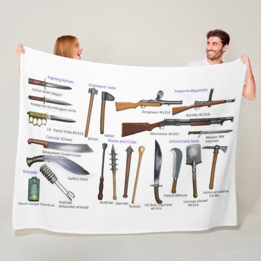 各国のWWI軍隊違う機器 フリースブランケット (インサイチュ)