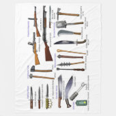 各国のWWI軍隊違う機器 フリースブランケット (正面)