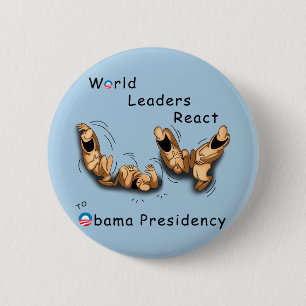 各国指導者は反応します(オバマ) 缶バッジ