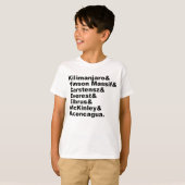 各大陸で最も高い7つの山 Tシャツ (正面フル)
