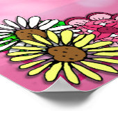 各日の美しいフォークアートハンドドローPunk女の子 ポスター (角)