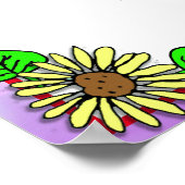 各日の美しいフォークアートハンドドローPunk女の子 ポスター (角)