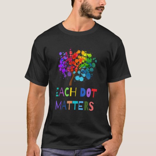 各点が水玉模様のカラフルUnityツリー Tシャツ (正面)
