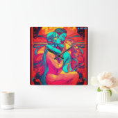 各秒の無痛症状 スクエア壁時計 (ホーム)