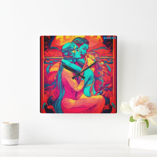 各秒の無痛症状 スクエア壁時計 (ホーム)