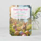 各種イベント - ウサギの誕生日 ベイビーシャワー イースターエッグ 招待状 (スタンド正面)