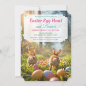 各種イベント - ウサギの誕生日 ベビーシャワー イースターエッグ 招待状 (正面)