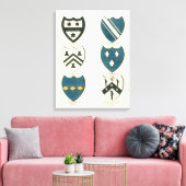 各種イングリッシュハウスの家紋 キャンバスプリント (インサイチュ (リビング))