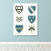 各種イングリッシュハウスの家紋 キャンバスプリント (インサイチュ (ウッドフロア))