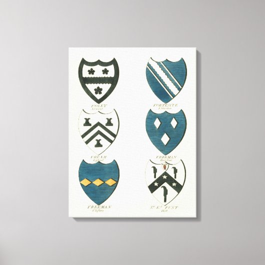 各種イングリッシュハウスの家紋 キャンバスプリント (正面)