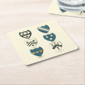 各種イングリッシュハウスの家紋 スクエアペーパーコースター (アングル)