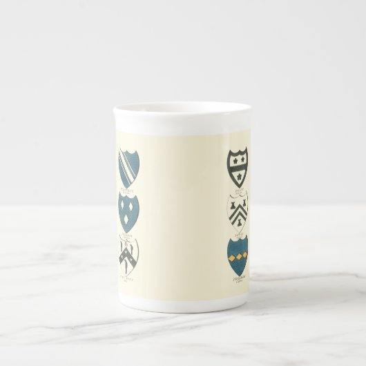 各種イングリッシュハウスの家紋 ボーンチャイナマグカップ (正面)