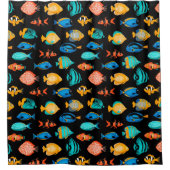 各種カラフル熱帯魚 シャワーカーテン (正面)