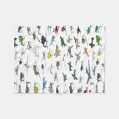 各種カラフル飛行機・ヘリコプター フリースブランケット (正面(横))