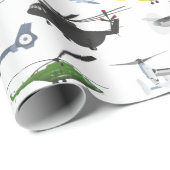 各種カラフル飛行機・ヘリコプター ラッピングペーパー (ロールコーナー)