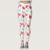 各種カラーバレンタインハートパターン レギンス (正面)