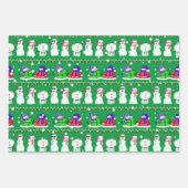 各種クリスマス雪だるま包装紙シート ラッピングペーパーシート (正面3)