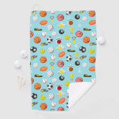 各種スポーツ要素パターンカラフル ゴルフタオル (インサイチュ)