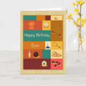 各種スポーツ,ハッピーバースデー,ソン カード (黄色い花)