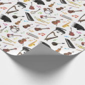 各種ミュージカル楽器 ラッピングペーパー (角)