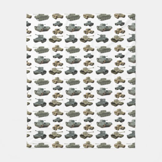 各種英国第2次世界大戦戦車 フリースブランケット (正面)