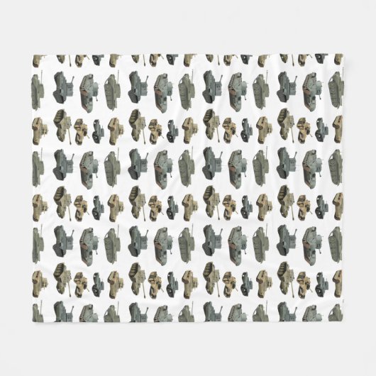 各種英国第2次世界大戦戦車 フリースブランケット (正面(横))