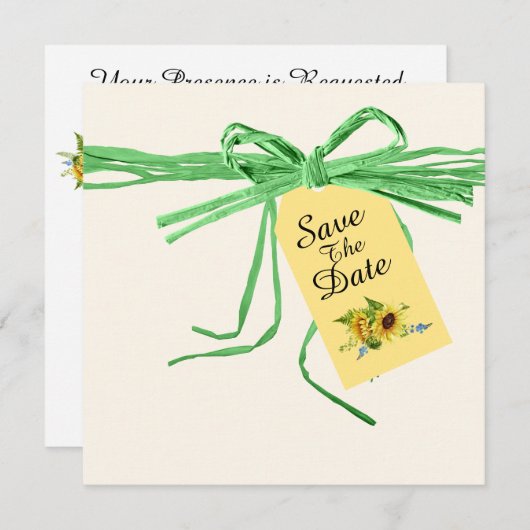 各種行事のサンキューカード＆ひまわり招待状 招待状 (正面/裏面)