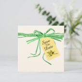 各種行事のサンキュー・リボンとヒマワリの招待状 招待状 (スタンド正面)