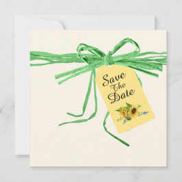 各種行事のサンキュー・リボンとヒマワリの招待状 招待状