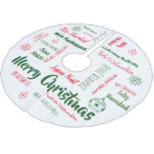 各言語の木のスカートで聖降誕祭お目出とう ブラッシュドポリエステルツリースカート (アングル)