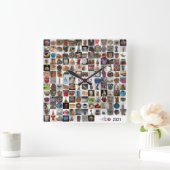 各1バスケットの壁時計 スクエア壁時計 (ホーム)