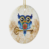 合い鍵のフクロウ セラミックオーナメント (右)